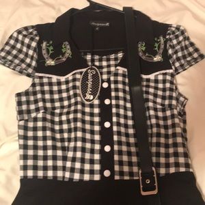 Sourpuss NWT gingham pinup dress S